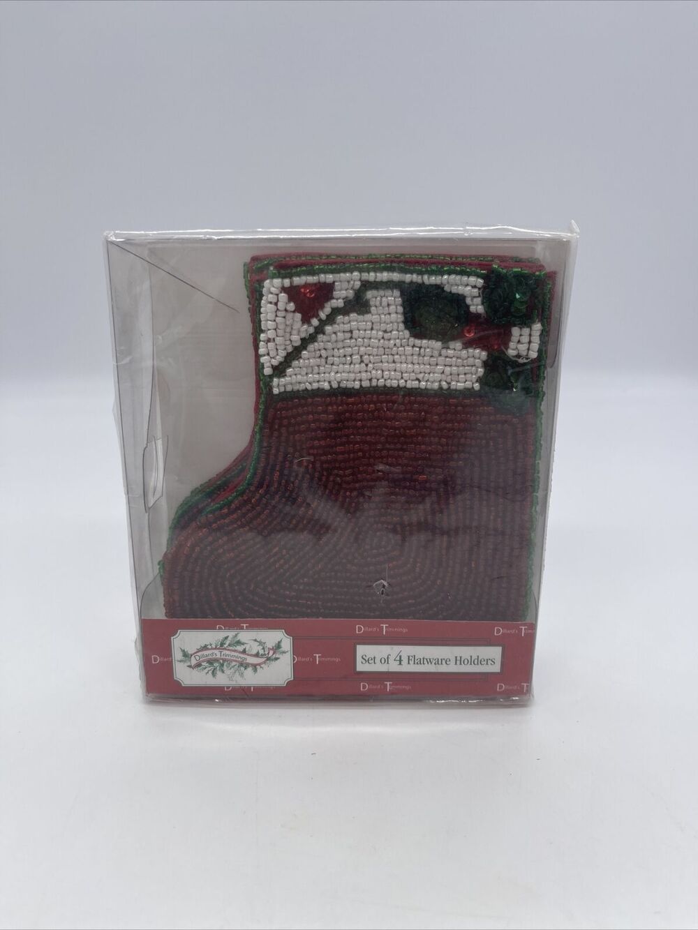 Dillard’s Trimmings Set of 4 Flatware Holders Christmas Stockings